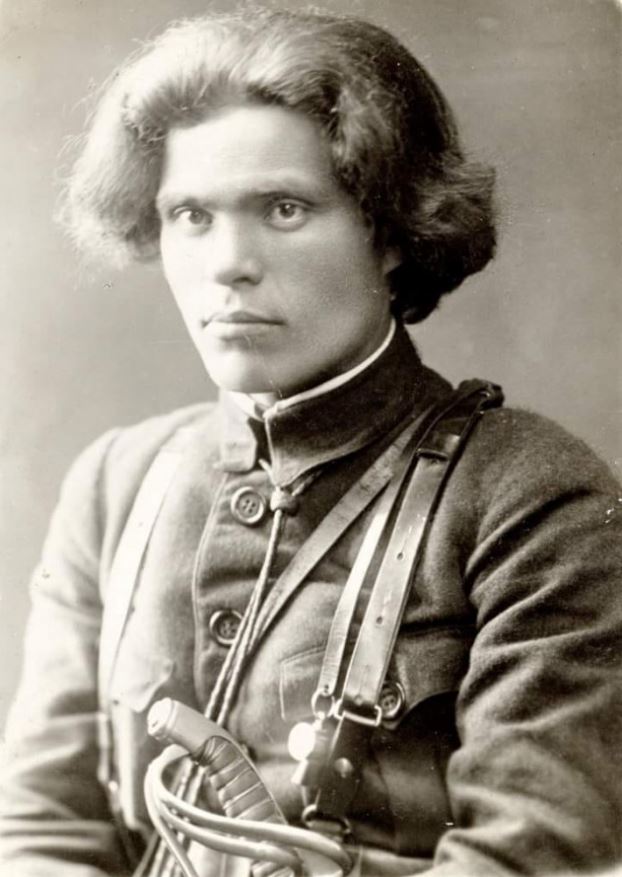 Nestor Makhno wearing his Red Army uniform