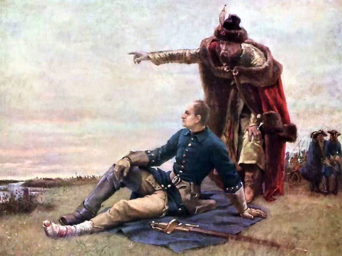 Gustav Olof Cederström, Charles XII and Hetman Mazepa after the Battle of Poltava.