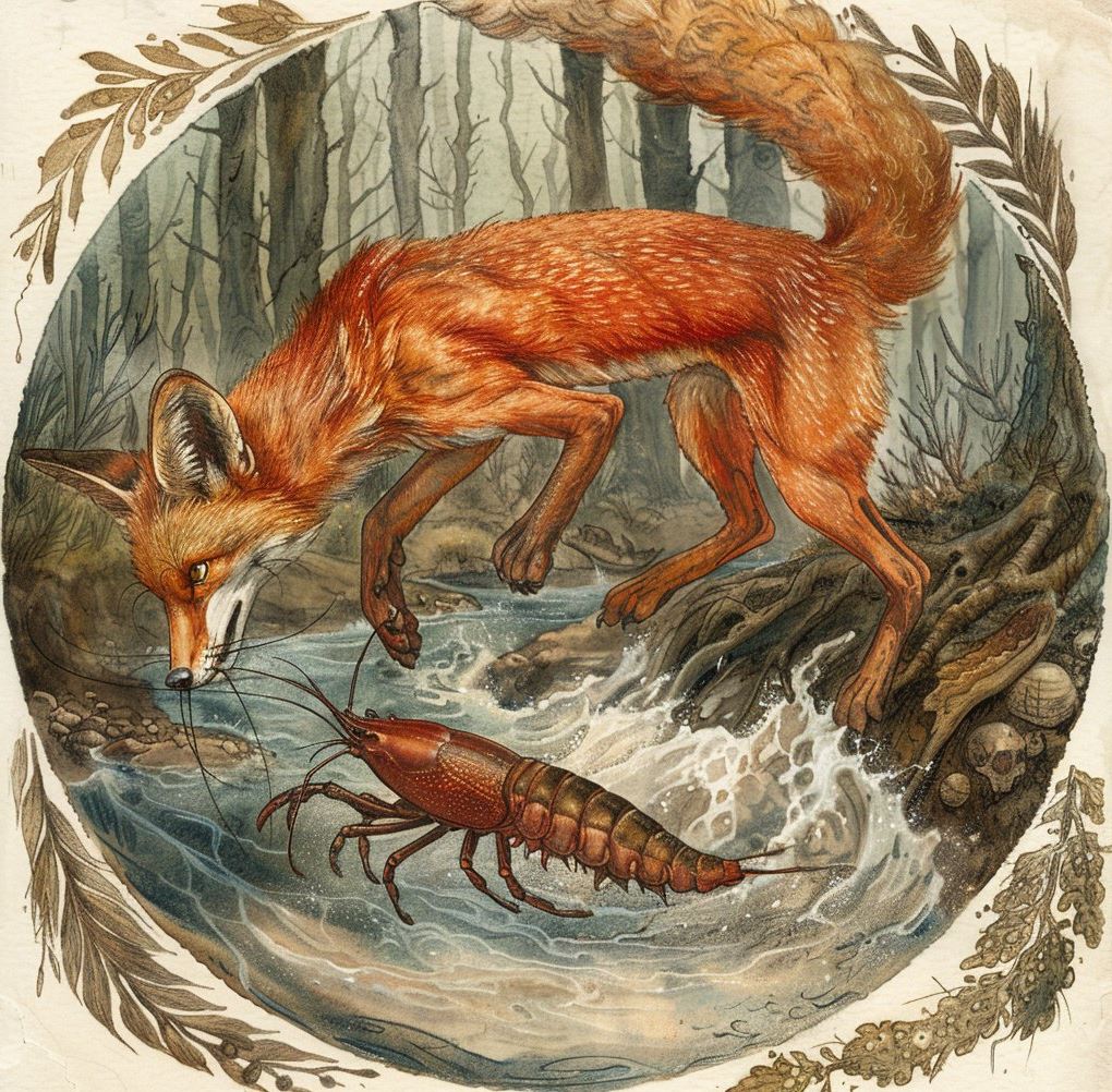 The Clever Crayfish and the Boastful Fox: A Ukrainian Folktale